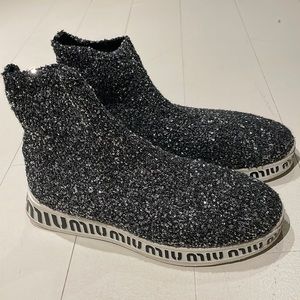 Miu Miu sequin sock sneakers